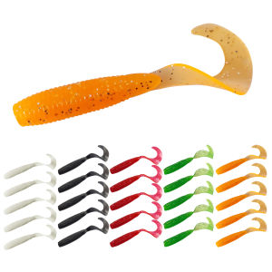 Eupheng Curly Tail Lure Fishing Soft Lures Long Tail Worm Swimbaits Wobblers Artificial Tackle Soft Bait Bass Lure 10/100pcs