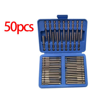 OLOEY | 75mm Extra Long Magnetic Screwdriver Bit Set 50/36pcs Security Torx Star Hex Spline 1/4 Inch Drive Professional Repair Kit