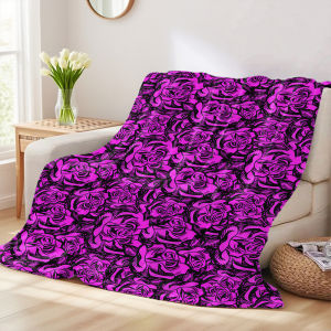 Beast Kingdom | Magenta Rose Sketch Flannel Blankets Are Perfect For Sofas Office Beds Travel Sleep And Use Throughout The Four Seasons