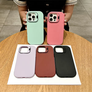 Phone Case OPPO A3X A3 Pro A60 A79 A18 A38 A58 A78 A98 NFC 4G 5G Casing New Design Simple Solid Color Frosted Invisible Folding Camera Holder Silicone Soft Cover 2024