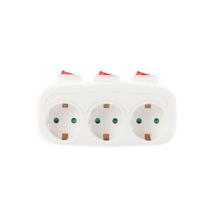 CILIA 1/2pcs EU Plug3-in-1Wall Outlet with 3 Switch Control Multi-power strip 3 Power Sockets for home