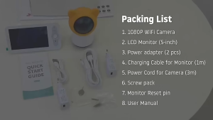 Babystar 5 Inch Wifi Baby Monitor HD LCD Babyphone Video Baby Camera Nanny Mobile Phone APP Control PTZ Lullabies For New Born