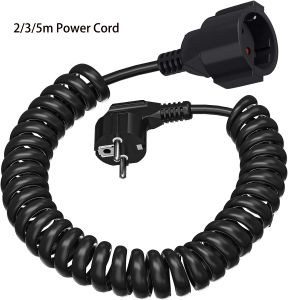 2/3/5/8/10m European Extension Cord Schuko Plug Power Extension Cable Male to Female Power Socket 230V/16A IP20 Spiral cable