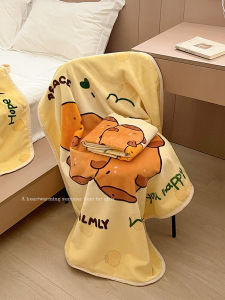 Thickened Double Layer Blanket Throw Blanket Nap Blanket Sofa Leg Covering Blanket Air Conditioner Cover Cartoon Pattern Warmth