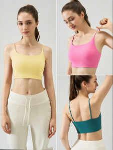 U-Back Slim Strap Sports Bra for Fitness Yoga Running Training