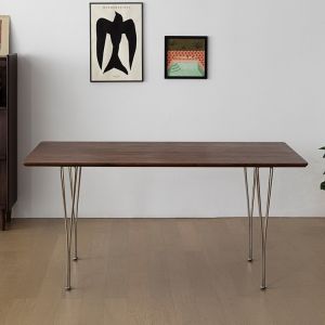 Modern Minimalist Industrial Style Solid Wood Dining Table Office Computer Desk Long Rectangle Shape Eight People Capacity