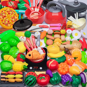 Kids Cutting Fruit Play Set Children Kitchen Pretend Play Toys Fruit Cutting Toys Educational Toys for Kid Girls Mainan Anak