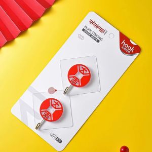 Red Wedding Lantern Adhesive Hooks Strong Sticky Glue Traceless New Year Wall Hanging Hooks Couple Names Chinese Character