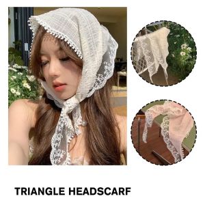 Khăn tam giác ren pháp trang trí thời trang headscarf Headband khăn đa năng⭐Ins Hàn Quốc băng đô dạng ren du lịch ảnh headwrap