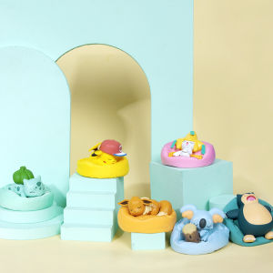 Set mô hình pokemon ngủ dễ thương trên gối túi đồ chơi pokemon ngủ trang trí