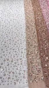 White Luxury Nigerian Handmade Beaded Lace Fabric 2026 High Quality Sequins Embroidery African French Mesh Lace Fabric For Dress