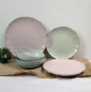 ถ้วยเซรามิค จานเซรามิค แก้วมัคเซรามิค 6 นิ้ว / 8 นิ้ว สีพาสเทลน่ารัก เครื่องใช้บนโต๊ะอาหาร เข้าไมโครเวฟได้ สไตล์มินิมอล
