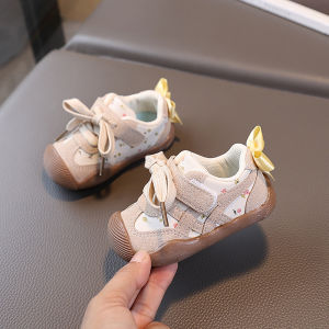 Princess Style Floral Embellished Butterfly Knot Girls Shoes Comfortable Casual Loafers Anti-Slip Wear-Resistant Children Footwear