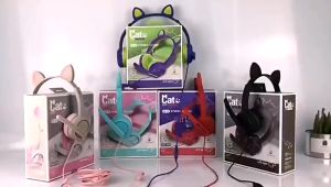 (COSMIC) HF HANDSFREE HEADSET HEADPHONE GAMING MUSIC CAT LED AKZ 020