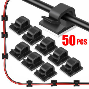 10-40 cái tự dính kẹp dây cáp điện thoại dây quản lý giá đi dây tổ chức kẹp bàn gọn gàng quản lý cáp trong xe văn phòng nhà cửa Clip