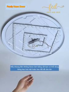 Vỉ led vuông 27w 36w 48w ánh sáng 3 màu thay thế cho các loại đèn ốp trần quạt trần đèn đường kính 40cm - 50cm