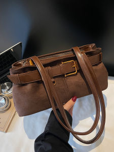 French Style Casual Womens Handbag Underarm Breadstick Bag Autumn Winter New Single Shoulder Ladies Handbag Soft Polyester Lining