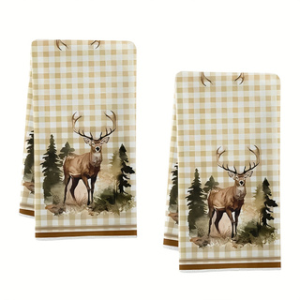2-Pack Forest Deer Kitchen Towels Dish Towels Hand Towels Kitchen Decorative Towels Neighbor Gifts Sweet Housewarming Gifts for Friends Mom Gifts Friend Birthday Gifts
