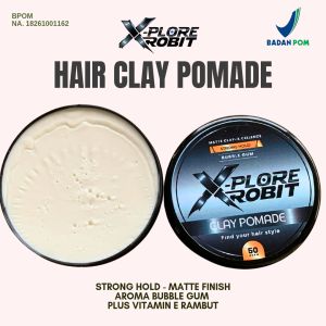 Pomade Clay Excellece X-Plore Robit 60 Gr BPOM Matte Clay Strong Hold