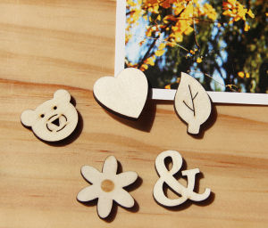 Zakka Wooden Alphabet Digital Stickers DIY Handmade Art Home Decorations Fun Self Adhesive Wood Head Stickers Modern Simple Style