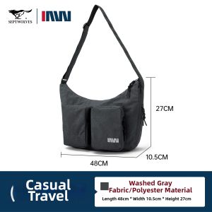 SEPTWOLVES | Simple Stylish Multiple Pockets Casual Mens Crossbody Bag