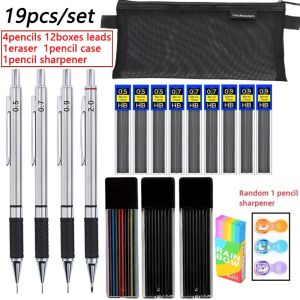 Anti Slip Soft Set Grip Handle Metal Mechanical Pencil 0.5/0.7/0.9/2.0mm Activity Automatic Pencil Drawing Sketching Writing