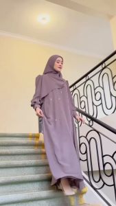D2K Fashion!! Larose Dress M L XL Bahan Ceruty Babydoll Full Puring / Abaya Wanita Simpel Elegan / Gamis Lebaran 2025 Wanita Dewasa / Fashion Muslimah Style / Gamis Pengajian Kekinian