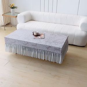 【Fast Shipping + High Quality 】Lambs wool + with skirt universal living room rectangular tablecloth cover non-slip washable