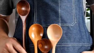 1Pcs Long Spoon Wooden Korean Style Natural Wood Long Handle Round Spoons For Soup Cooking Mixing Stir Spoon Dessert Spoon