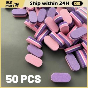 10/50PCS Mini Nail Sponge Files Diamond Nail Buffer Block Buffing Sanding Nail File Pedicure Tools for Gel Polish Manicure Supply Nail Buffing