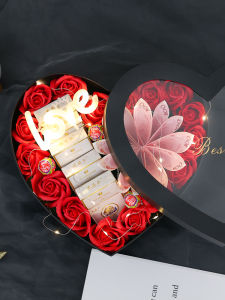 Quà Tặng Sinh Nhật Sáng Tạo Thủ Công DIY Hộp Quà Tặng Trái Tim Hoa Hồng Đầy Trời Giao Hàng Nhanh Hoa Tươi Mô Phỏng