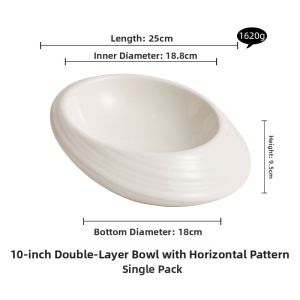 YOGEHOME | Elegant Irregular Ceramic Platter for Soup and Dessert