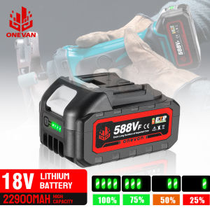 （free gift）588VF Rechargeable Battery 22900mAh For Makita Drill with Battery Indicator for Brushless Chainsaw Electric Drill Electric Wrench Blower Lawn Mower Tool