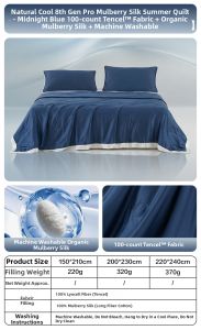Boyang Home Textile | Organic Mulberry Silk Summer Cooling Blanket
