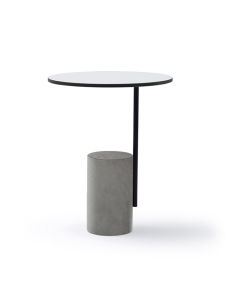 โต๊ะข้างโซฟาสไตล์อุตสาหกรรมคอนกรีตสำหรับสวนด้านนอกในห้องนั่งเล่นขนาดเล็กแบบเคลื่อนที่ได้ ดีไซน์เนอร์ที่นิยม โต๊ะกาแฟแบบมินิ