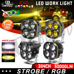 CO LIGHT 3" Running Lights RGB for Cars Motorcycle Led Bar Fog Lights Headlights Spotlight DRL for Auto 4x4 Off road ATV 2V 24V