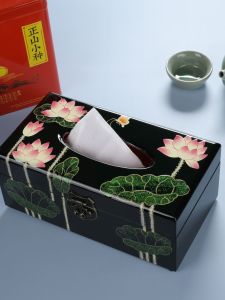 Classical Chinese Style Wooden Tissue Box Drawered Decorative Paper Towel Holder Jin Yang Lake Brand from Shanxi Province