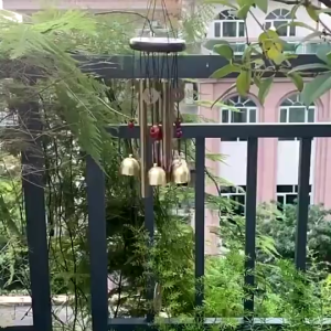 Bronze Wind Chimes Outdoor Hanging Metal Bells for Garden Yard Front Door Decor Lucky Charm Ornament Red bead wind chime elephant style
