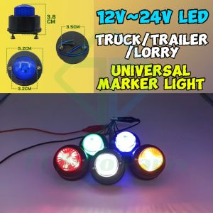 Lampu Tepi 12V-24V Cahaya LED Side Lamp Light (Merah/Kuning/Biru/Putih/Hijau) Lori Treler Trak 1 pcs
