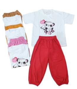 Setelan Anak Perempuan | Setelan Harian Anak Perempuan Motif Love Panda