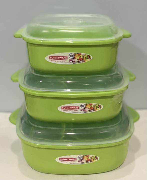 3pcs sML Food Container wd Cover small medium large 3in1 | Lazada PH