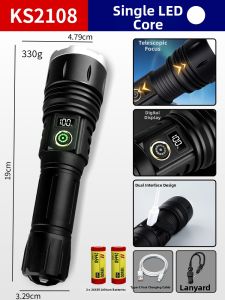 Zoom Ultra-Bright Dual-Color LED Flashlight