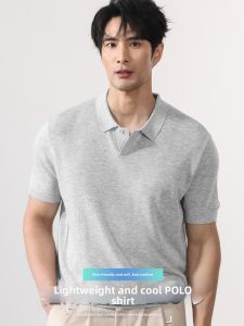YOU XIN | Luxury Seersucker Seagull Collar Polo Shirt for Men