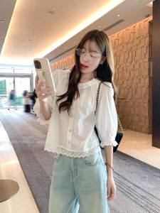 Lace Insert Gentle Womens Shirt
