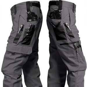 Wear Resistant Work Pant Man Multi-pocket Straight Cargo Trousers Outdoor Jogging Tactical Pants Casual Training Trousers
