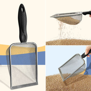 Sekop Sendok Pasir Kucing Size Besar Stainless Steel Jaring Halus Sekop Kotoran Kucing Cat Litter Scooper Reptil Sekop Pasir