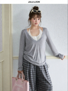 JULULOOK | Áo Thun Dáng Rộng Cổ Halter Có Tay Dành Cho Người Mập