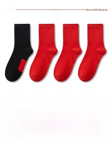 JINGCHI | Tất cotton dài đến bắp chân chống mùi cho nam mùa thu đông thoáng khí thấm mồ hôi Tất cotton nguyên chất Tất năm sinh của nam