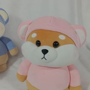 Boneka anjing shiba dengan baju hoodie biru yang menggemaskan dan cocok untuk kado ulangtahun anak-istana boneka