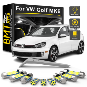 BMTxms 6/10Pcs Canbus LED Interior Light Bulb Kit For VW Volkswagen Golf MK6 6 GTI 2009 2010 2011 2012 2013 Reading Trunk Lamp